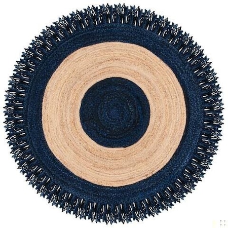 Safavieh Cape Cod Coastal Round Hand Woven RugsNavy & Natural 3 x 3 ft. CAP701N-3R
